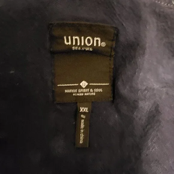 Union Sea//Wa Blue Tie Dye Button Down Cotton Shirt - Picture 3 of 4